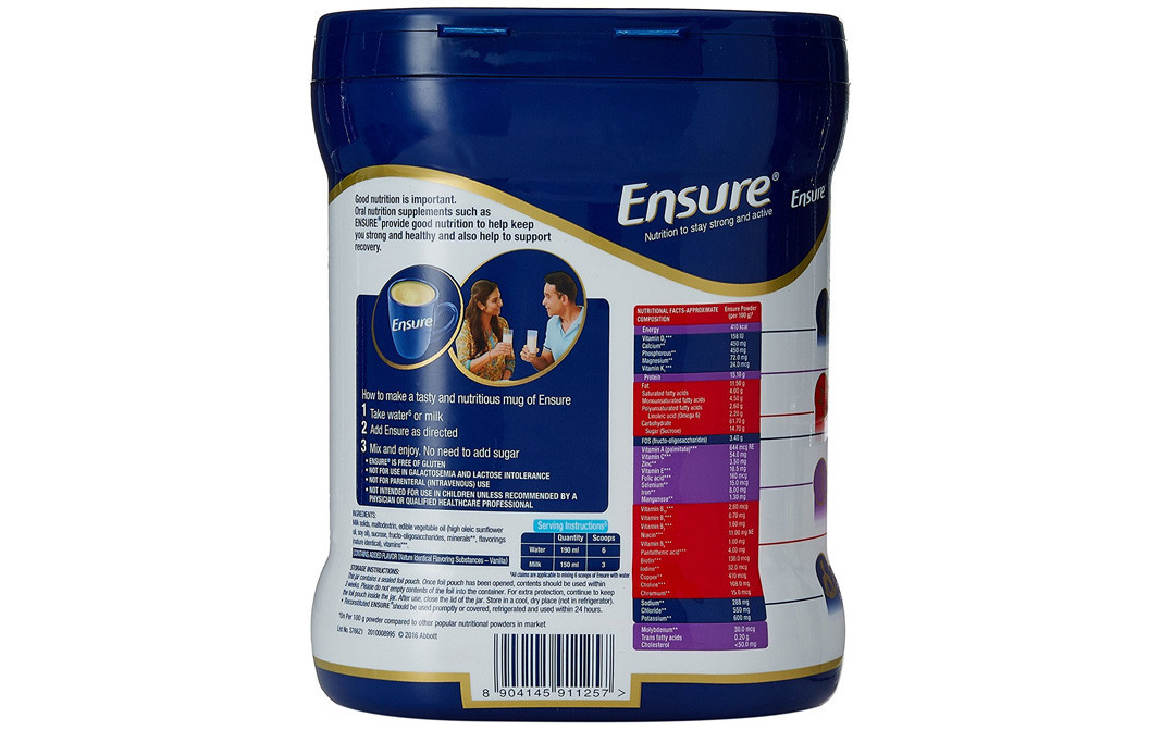 Ensure Vanilla Flavour    Plastic Jar  400 grams